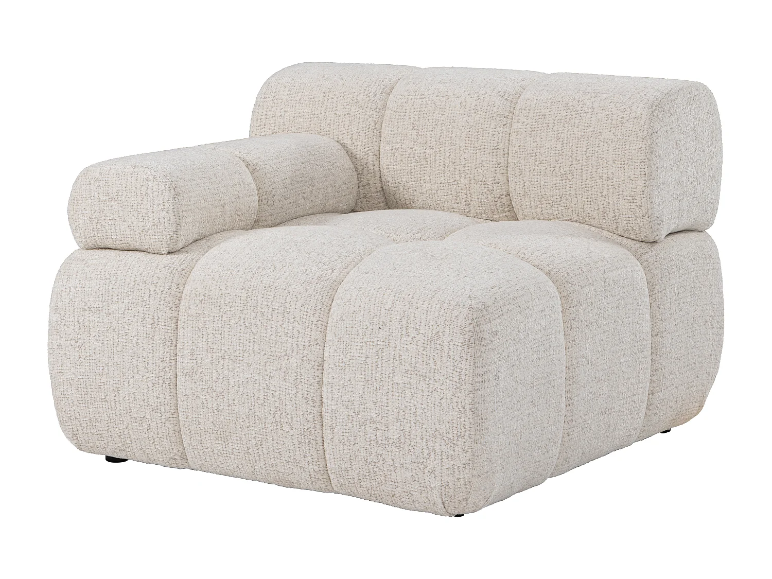 Canapé modulable 6 places en tissu chiné beige FACIVIL