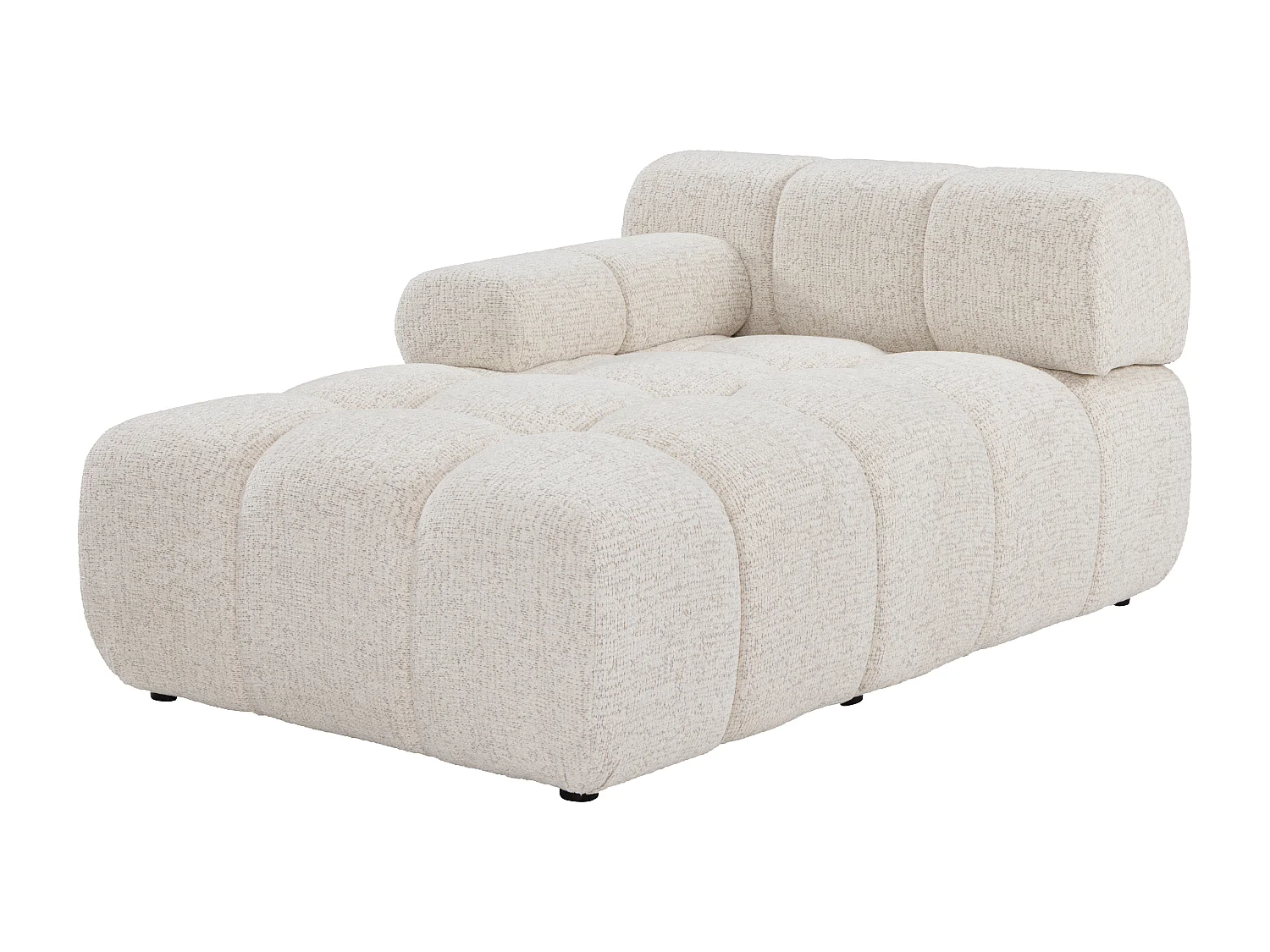 Canapé d'angle panoramique modulable en tissu chiné beige FACIVIL