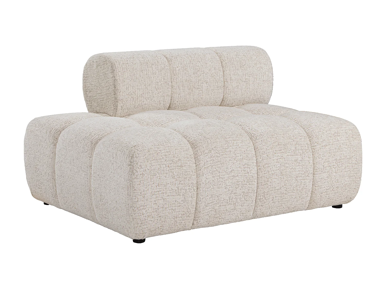 Canapé d'angle ouvert modulable en tissu chiné beige FACIVIL