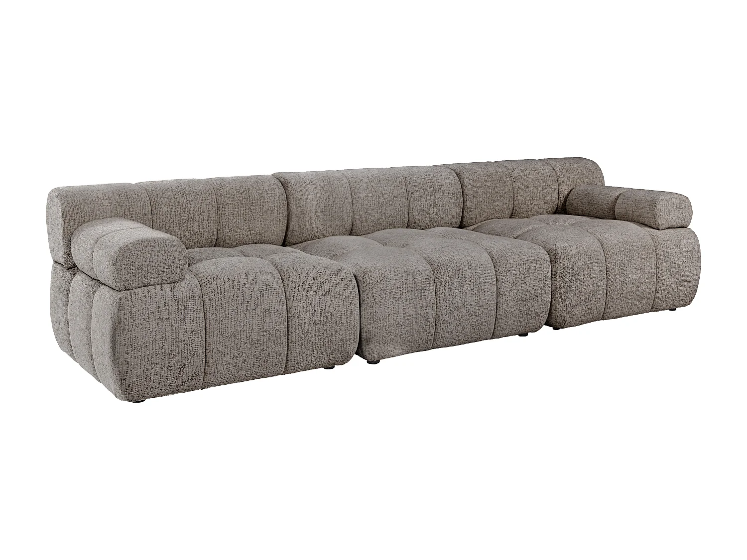 Canapé modulable 4 places en tissu chiné taupe FACIVIL