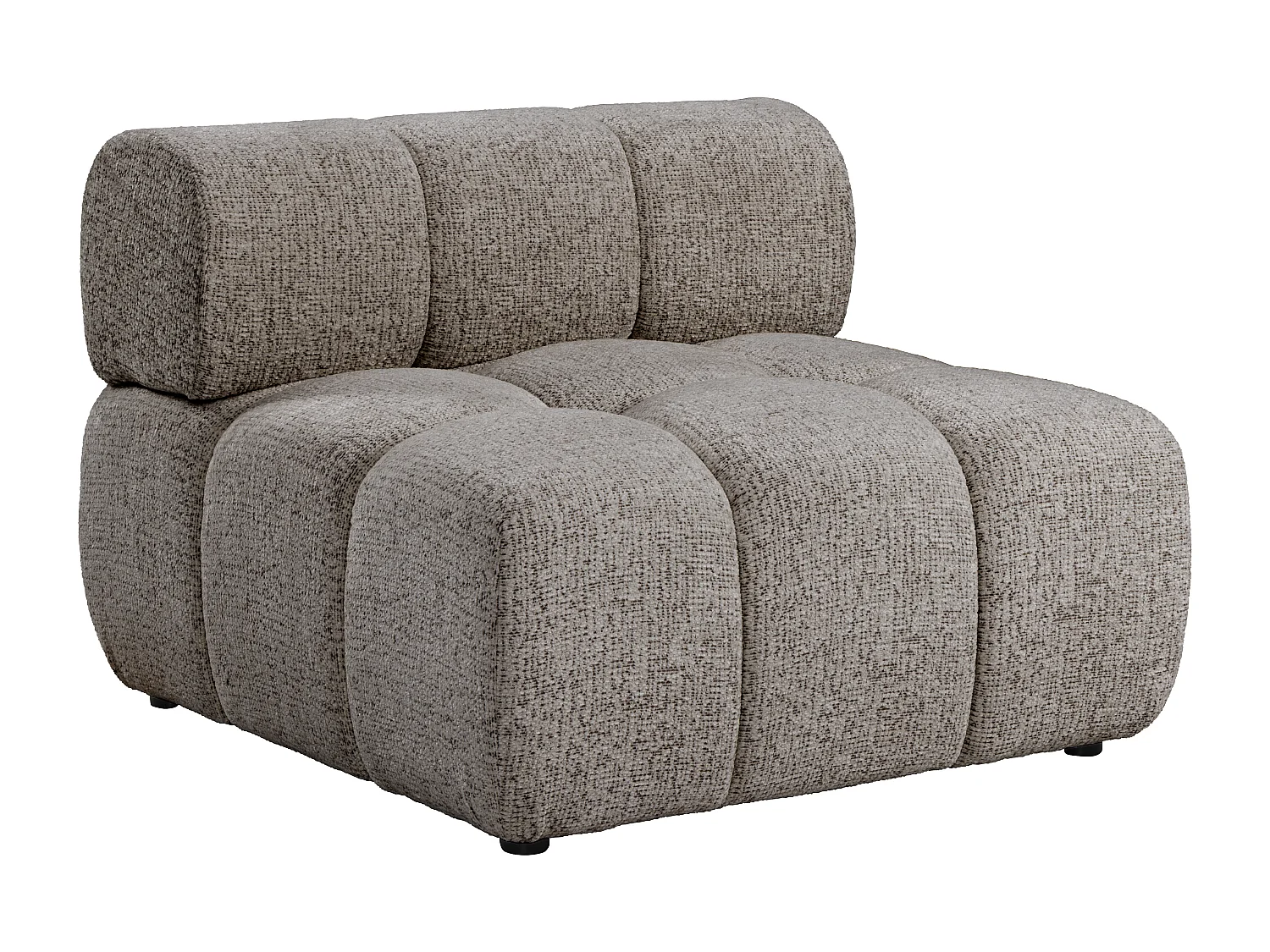 Canapé modulable 4 places en tissu chiné taupe FACIVIL