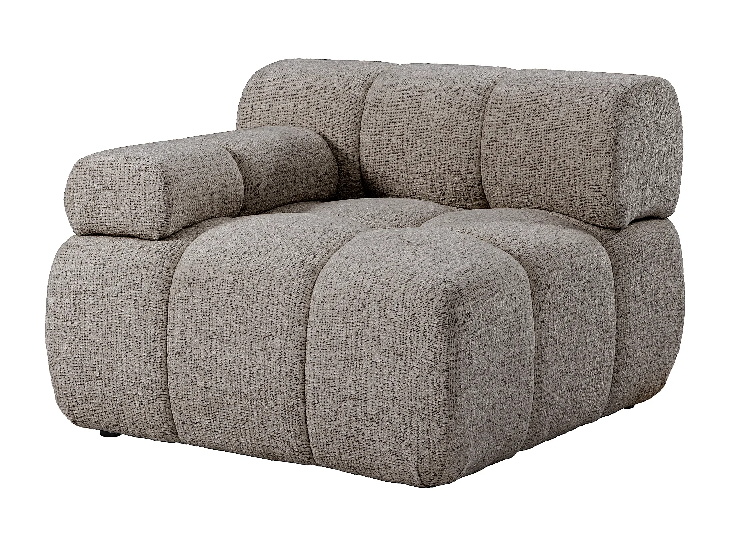 Canapé modulable 5 places en tissu chiné taupe FACIVIL