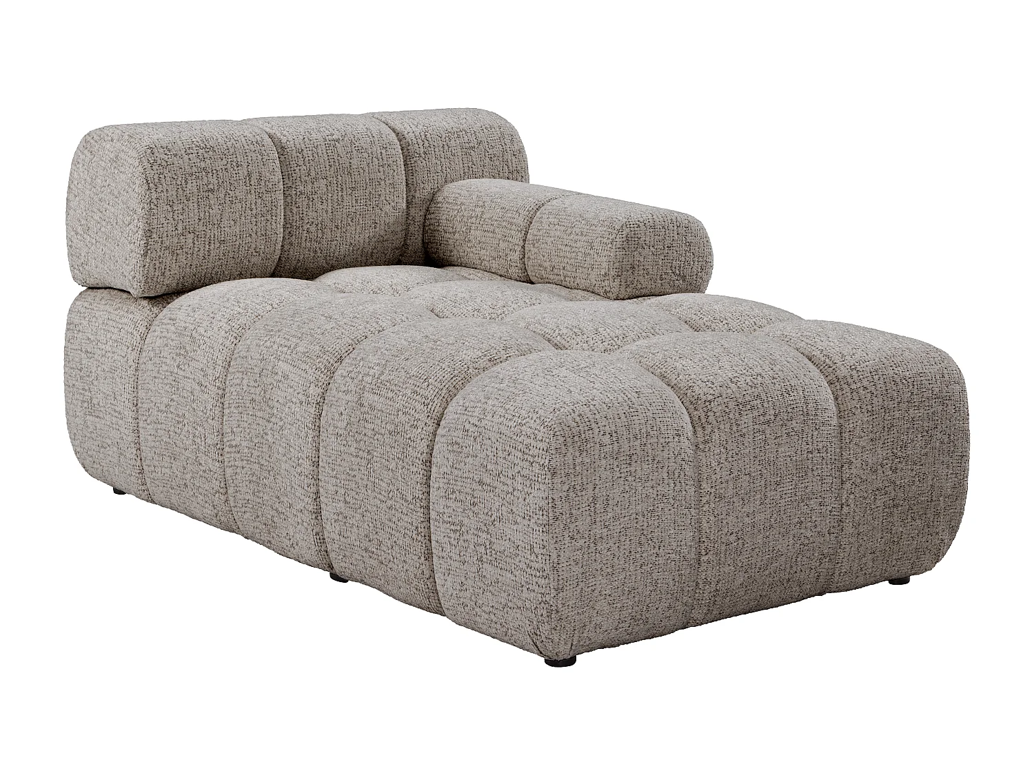 Canapé d'angle panoramique modulable en tissu chiné taupe FACIVIL