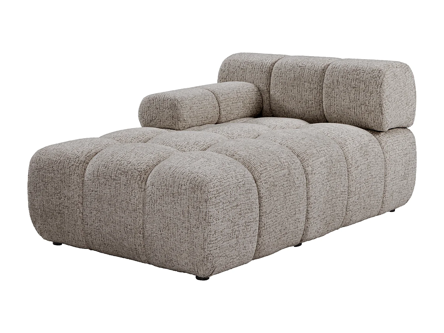 Canapé d'angle panoramique modulable en tissu chiné taupe FACIVIL