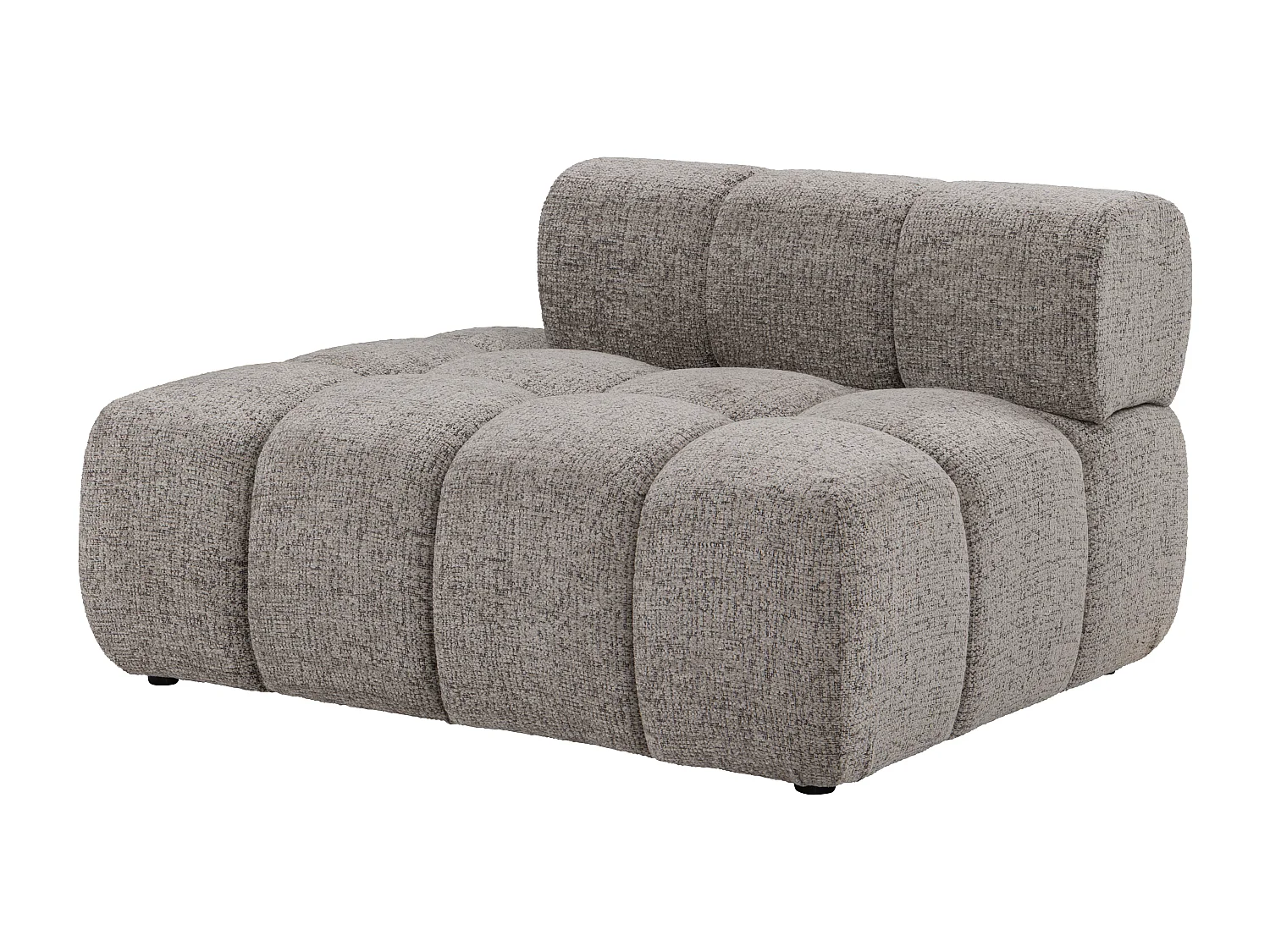 Canapé d'angle droit ouvert modulable en tissu chiné taupe FACIVIL