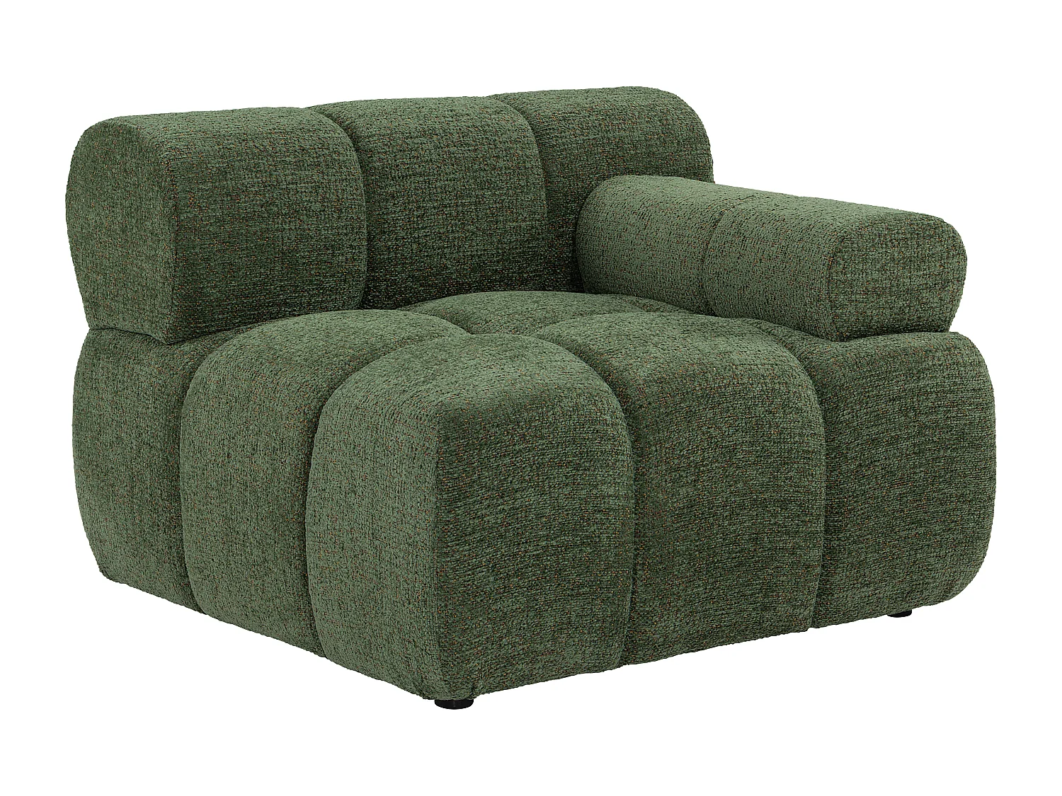 Canapé modulable 4 places en tissu chiné vert FACIVIL
