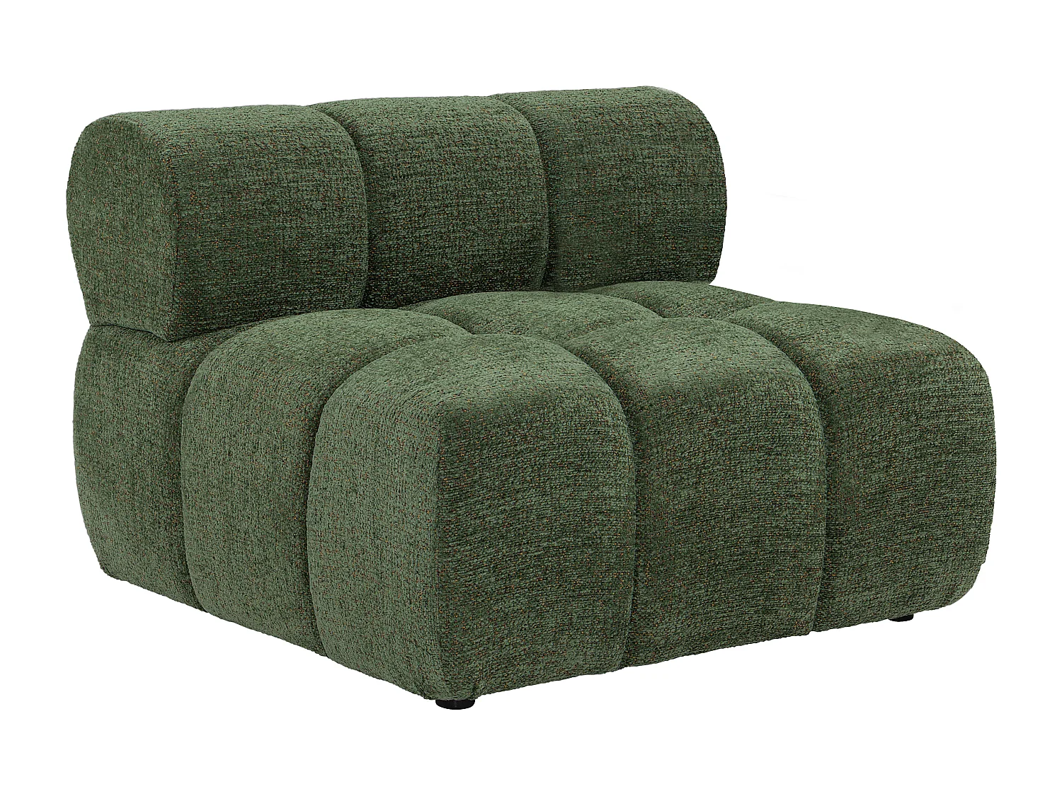 Canapé modulable 4 places en tissu chiné vert FACIVIL