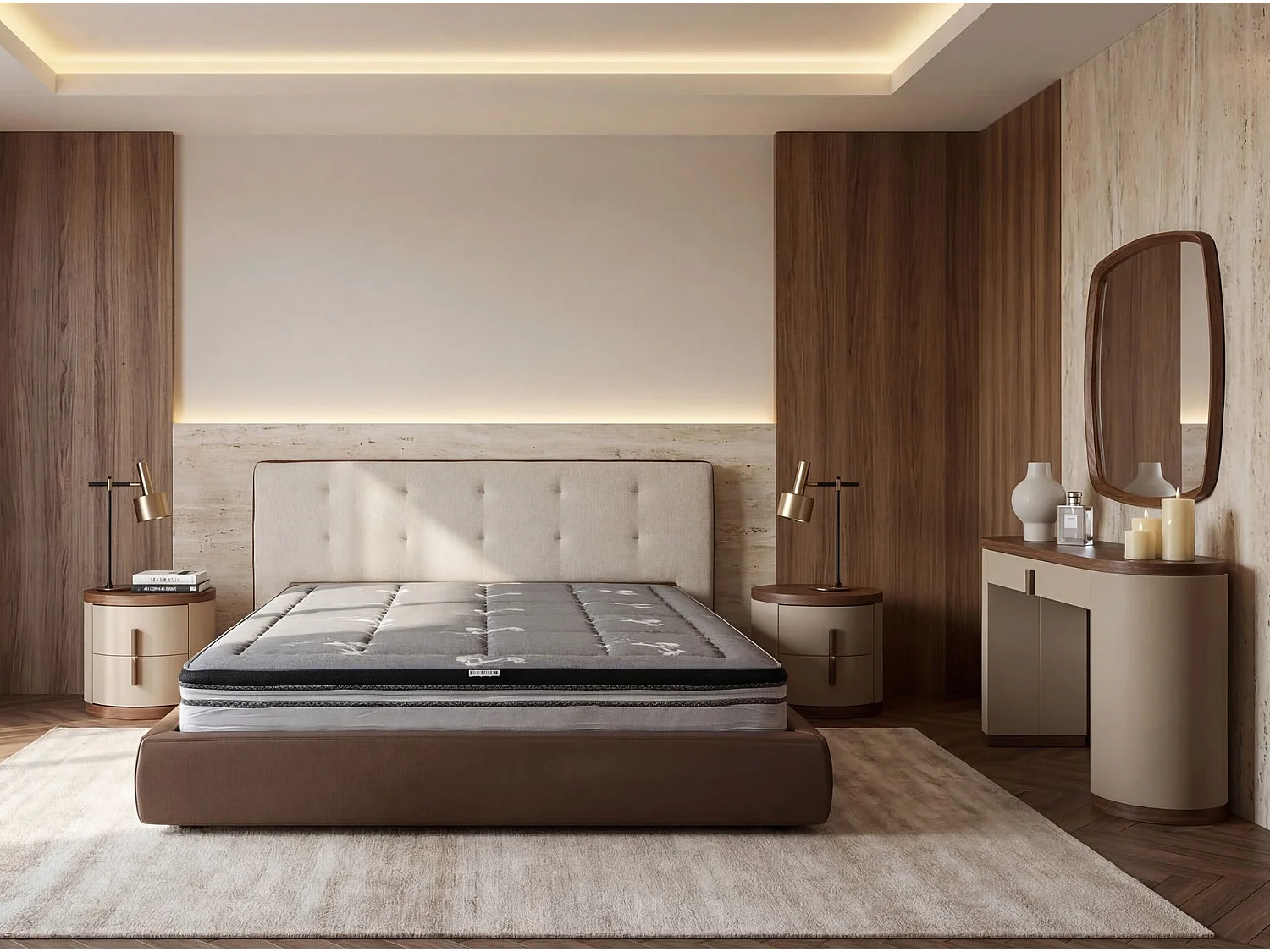 Hybridmatratze aus Naturlatex mit unabhängigen Taschenfedern 160x200 7229 ANGEL CERDA