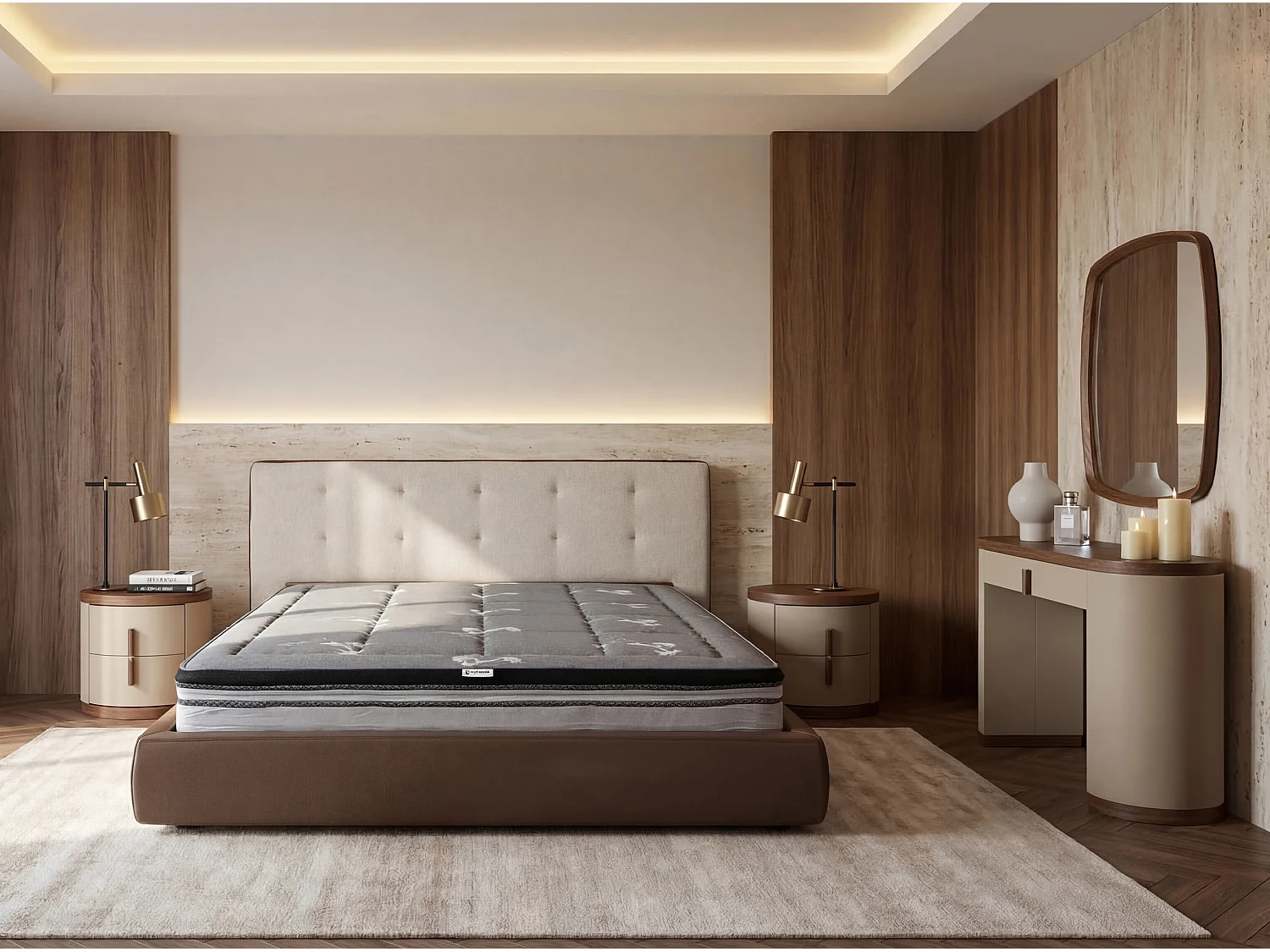 Matelas hybride en latex naturel avec ressorts ensachés indépendants 160x200 7229 ANGEL CERDA