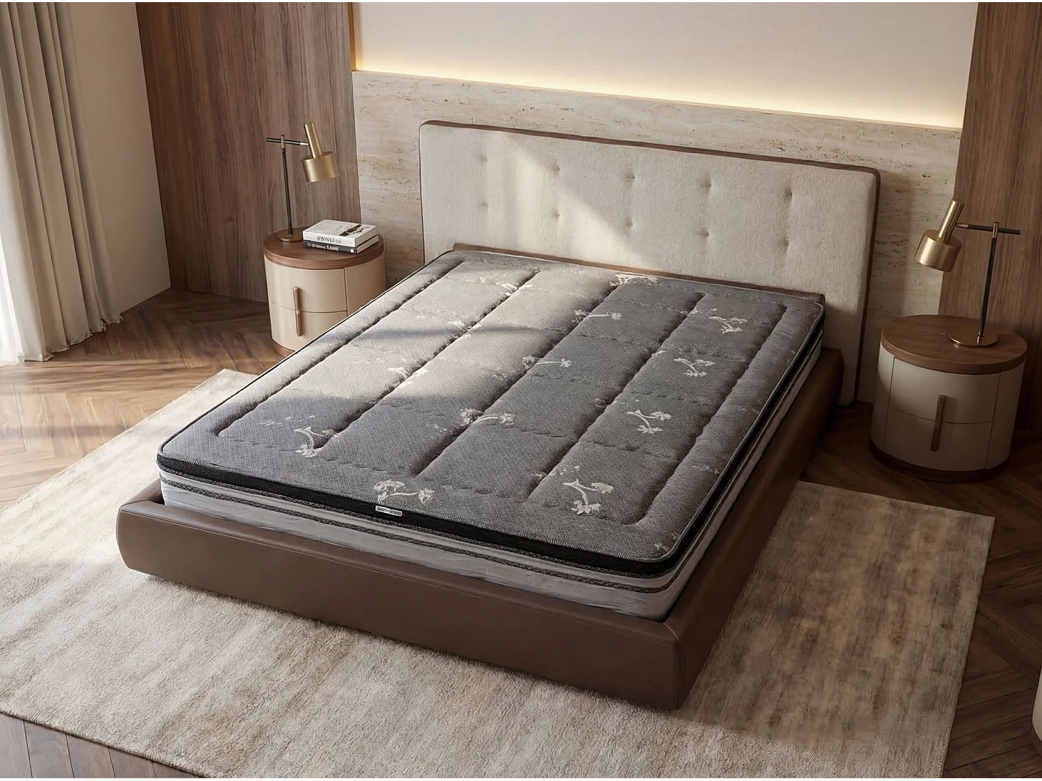Matelas hybride en latex naturel avec ressorts ensachés indépendants 180x200 7228 ANGEL CERDA