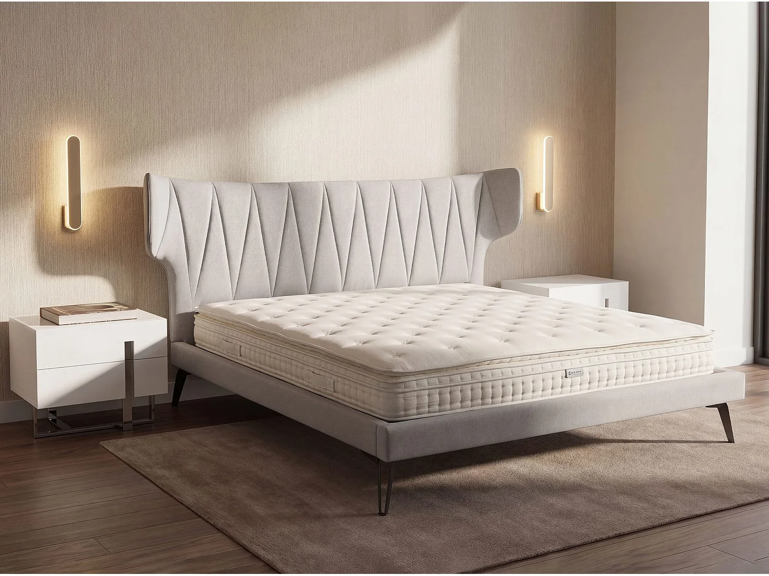 Matelas hybride en latex naturel avec mini ressorts et ressorts ensachés 7 zones 180x200 7232 ANGEL CERDA