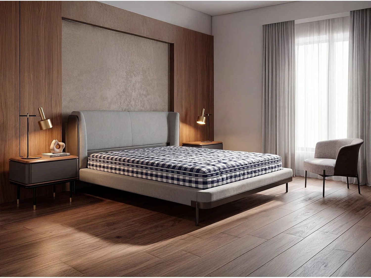 Matelas hybride en latex naturel avec mini ressorts ensachés Cooltex 160x200 7235 ANGEL CERDA