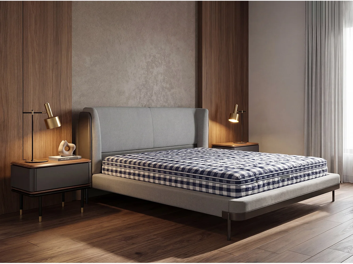 Matelas hybride en latex naturel avec mini ressorts ensachés Cooltex 160x200 7235 ANGEL CERDA