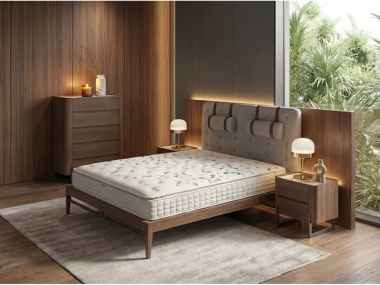 Matelas hybride en latex naturel avec ressorts ensachés indépendants 7 zones 180x200 7230 ANGEL CERDA