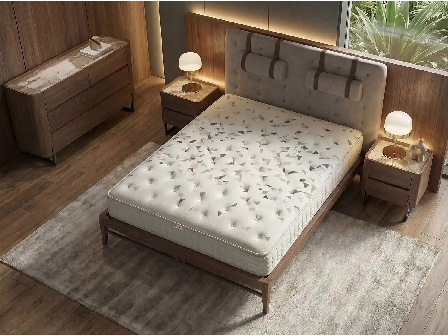 Matelas hybride en latex naturel avec ressorts ensachés indépendants 7 zones 180x200 7230 ANGEL CERDA