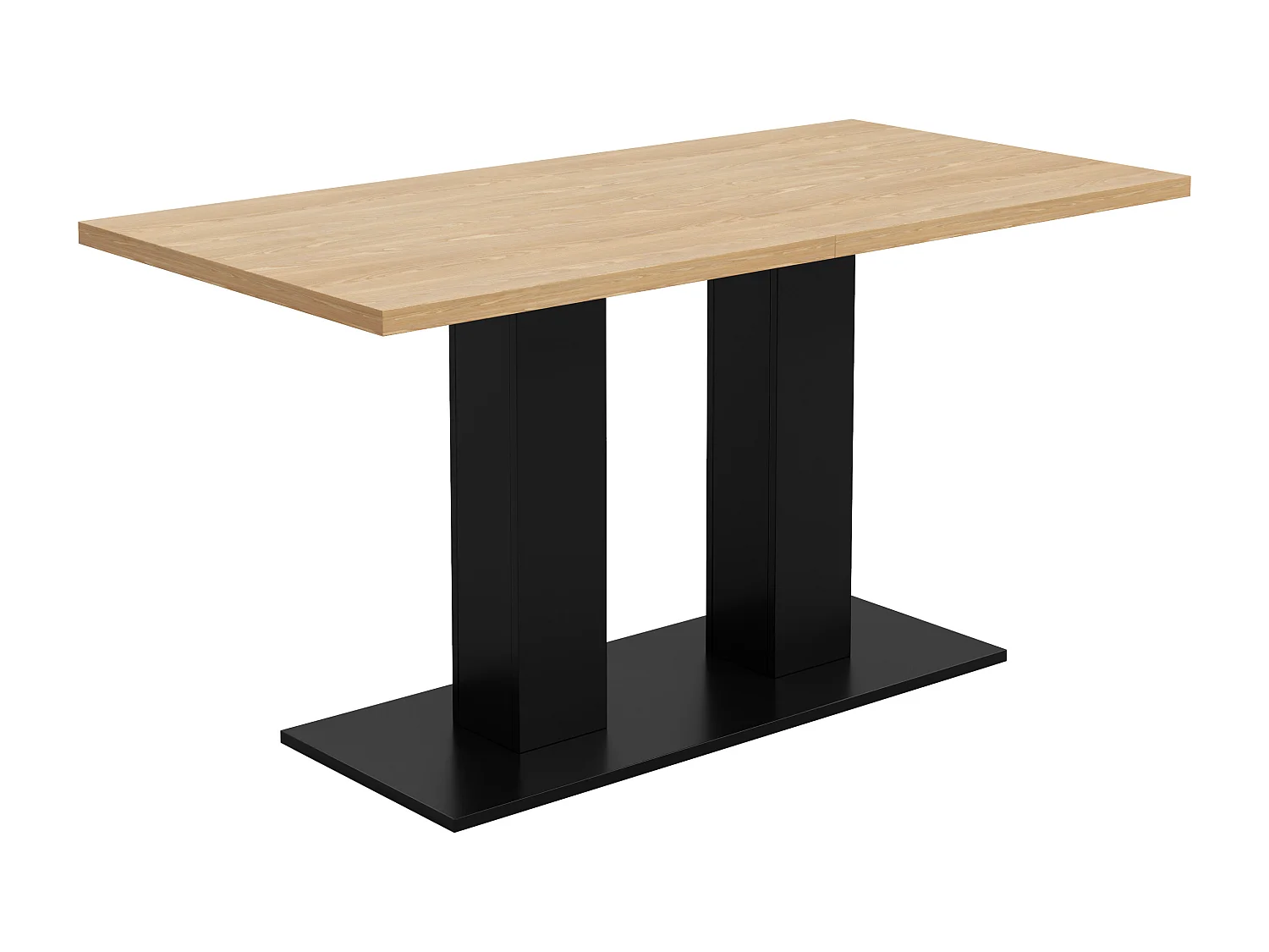 Table à manger rectangulaire extensible 140/180x70x75 cm - 6 à 8 personnes - Plateau épais - MDF - Naturel