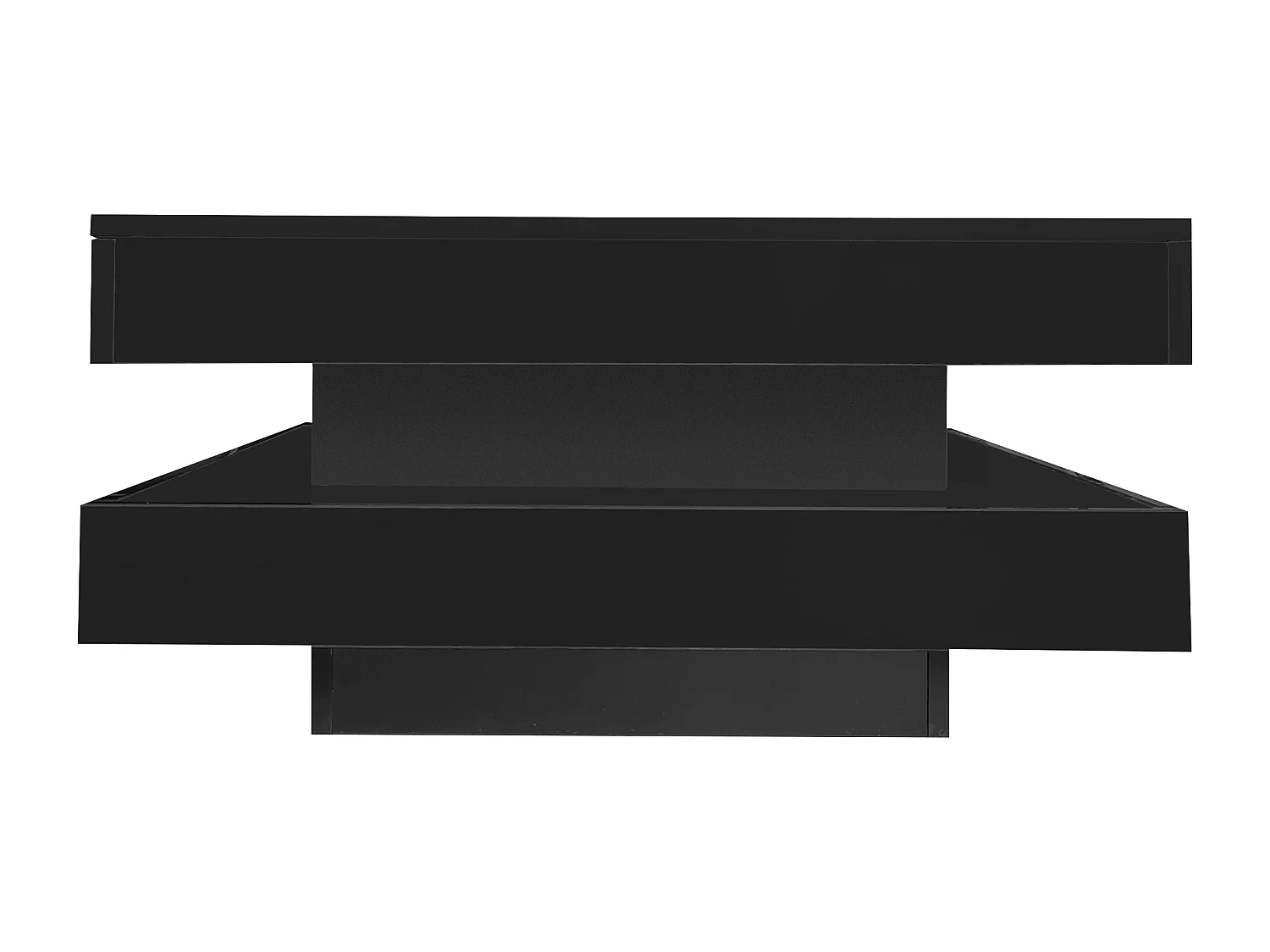 Drehbarer Beistelltisch 70x70x36 cm - Drehbarer Tischplatte 360° - LED-Beleuchtung - Spanplatten - Schwarz