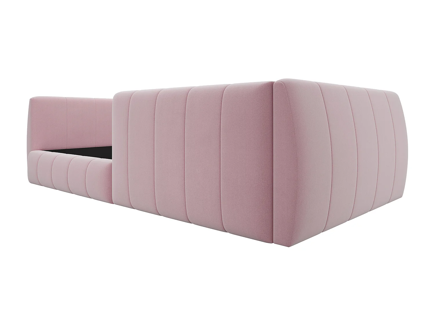 Lit simple rembourré 90x200 cm - avec barrières de sécurité - avec sommier à lattes - MDF + Lin - Rose(sans matelas)