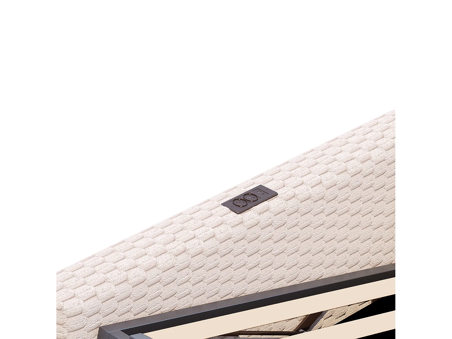 Schlafsofa mit Stauraum 140 x 200 cm - mit LED-Beleuchtung - mit Type-C-Schnittstelle + 2 USB-Anschlüssen - beige​ (Matratze nicht inbegriffen)