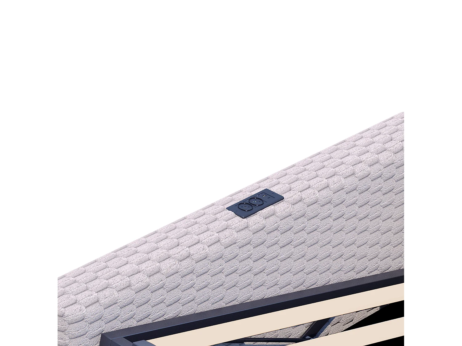 Schlafsofa mit Stauraum 90 x 200 cm - mit LED-Beleuchtung - mit Type-C-Schnittstelle + 2 USB-Anschlüssen - Grau​ (Matratze nicht inbegriffen)