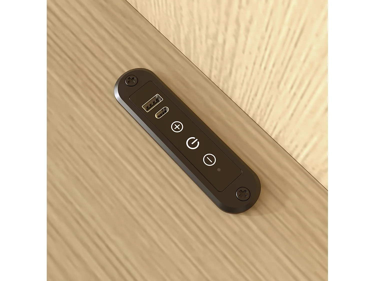 Doppelbett 160x200cm - mit 2 Nachttischen - USB- und Type-C-Anschlüssen - mit Leselampe - Helleiche​ (Matratze nicht inbegriffen)