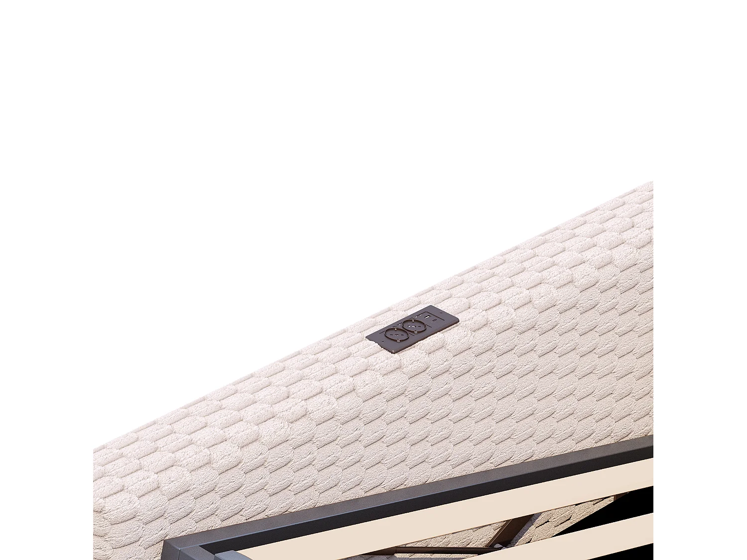 Schlafsofa mit Stauraum 90 x 200 cm - mit LED-Beleuchtung - mit Type-C-Schnittstelle + 2 USB-Anschlüssen - beige​ (Matratze nicht inbegriffen)