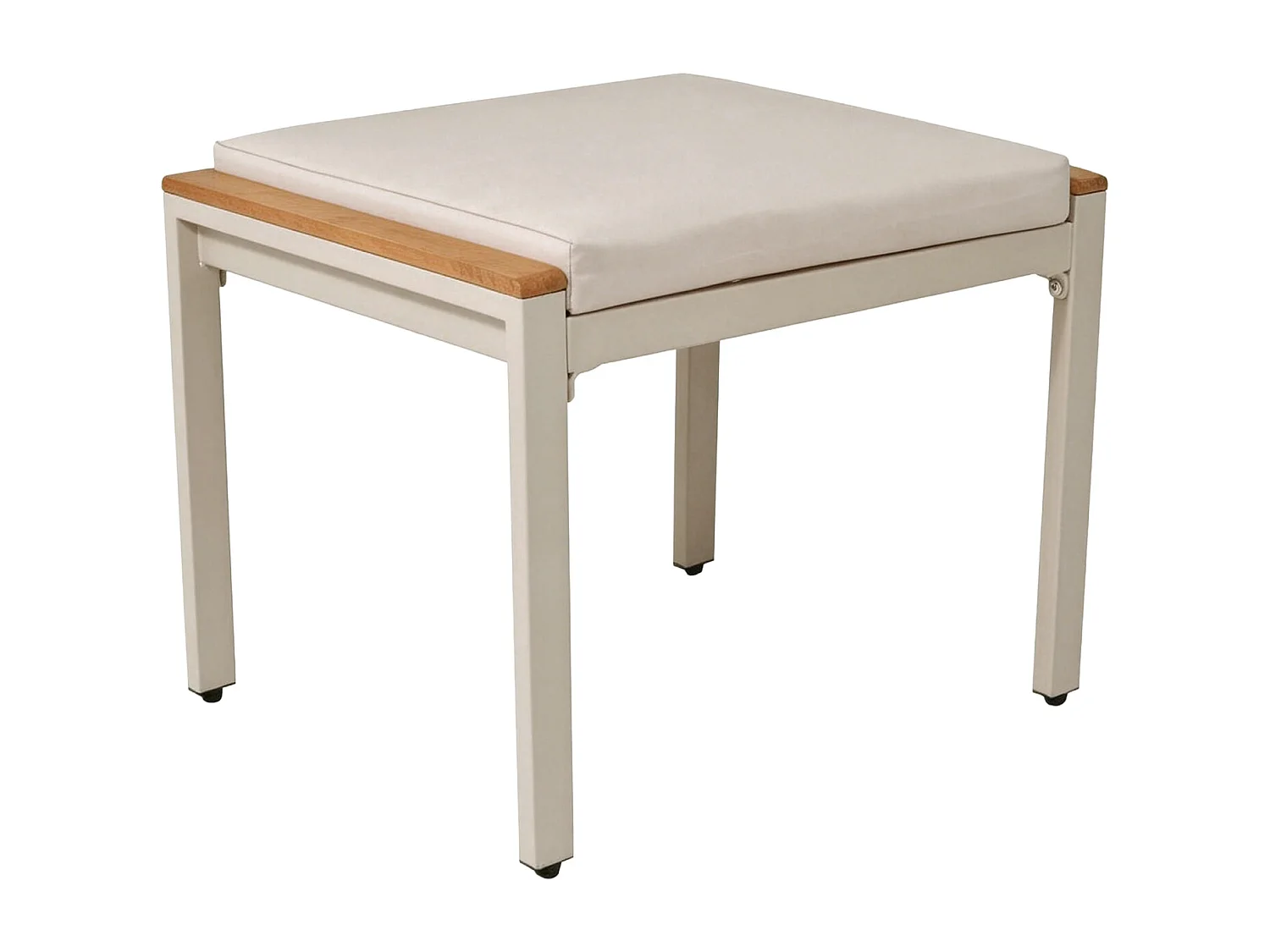 Ensemble de salle à manger de jardin pour 6 personnes - 4 fauteuils - 1 table - 2 tabourets - fer galvanisé - tissu déhoussable et lavable - beige