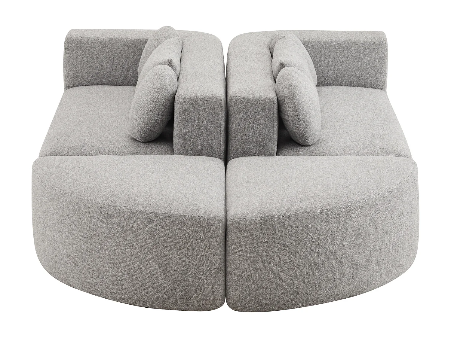 Canapé modulaire en chenille - avec fonction sommeil - aucun assemblage requis - forme transformable - Gris