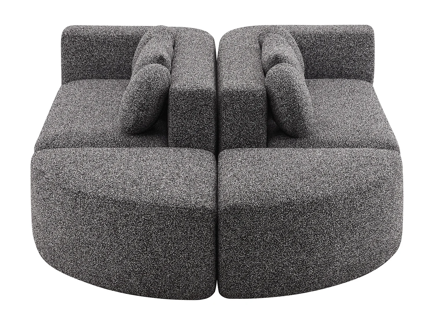 Modulares Sofa aus Chenille - mit Schlaffunktion - kein Zusammenbau erforderlich - veränderbare Form - Schwarz