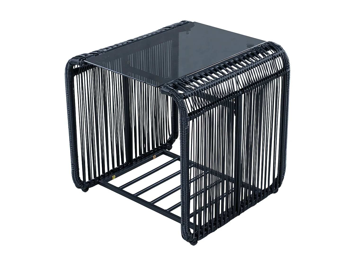 Conjunto de jardín informal 5 piezas - incluye 1 mesa, 2 sillas y 2 taburetes - con cojines y un tablero de vidrio - Gris