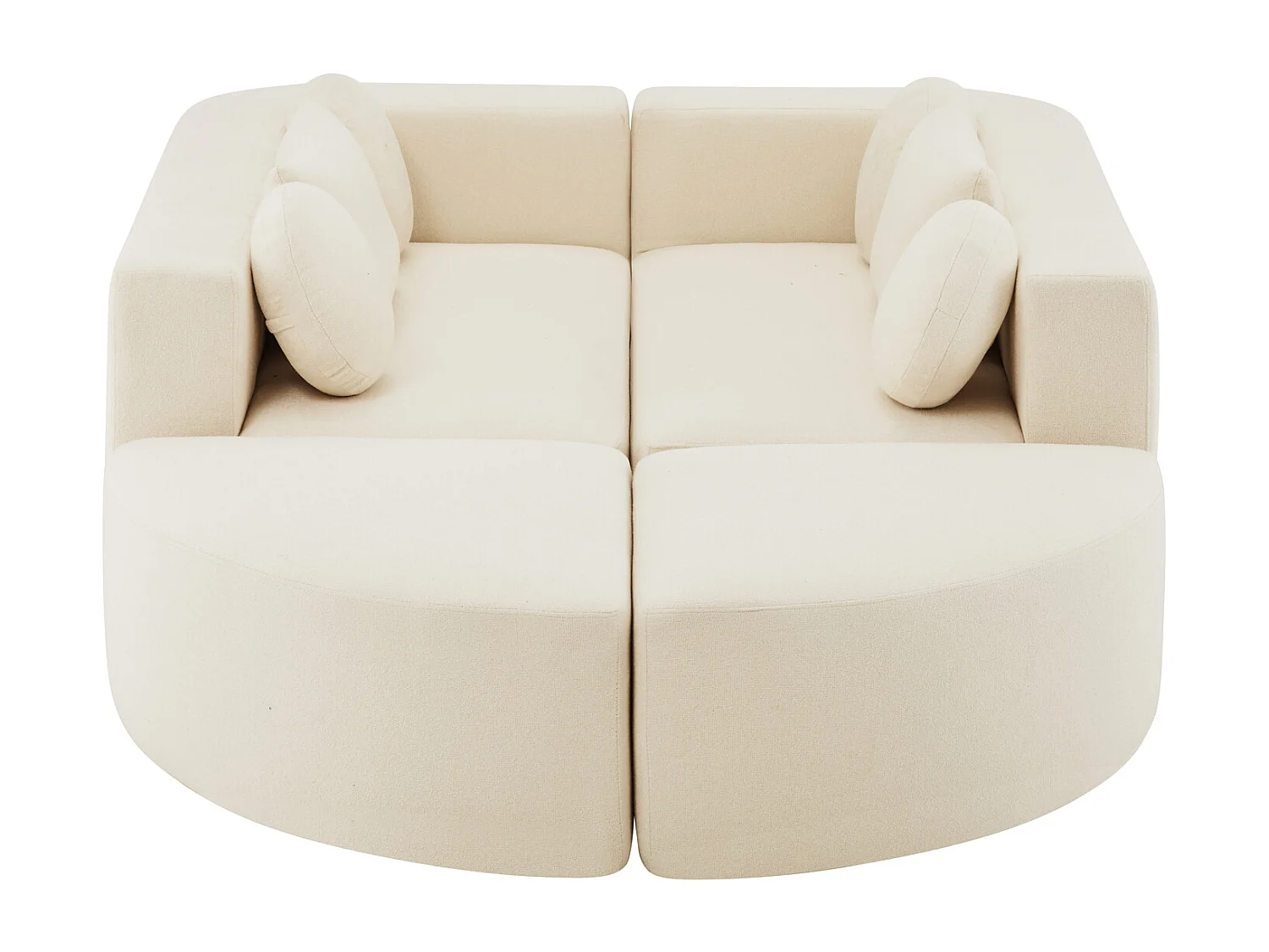 Modulares Sofa aus Chenille - mit Schlaffunktion - kein Zusammenbau erforderlich - veränderbare Form - Beige