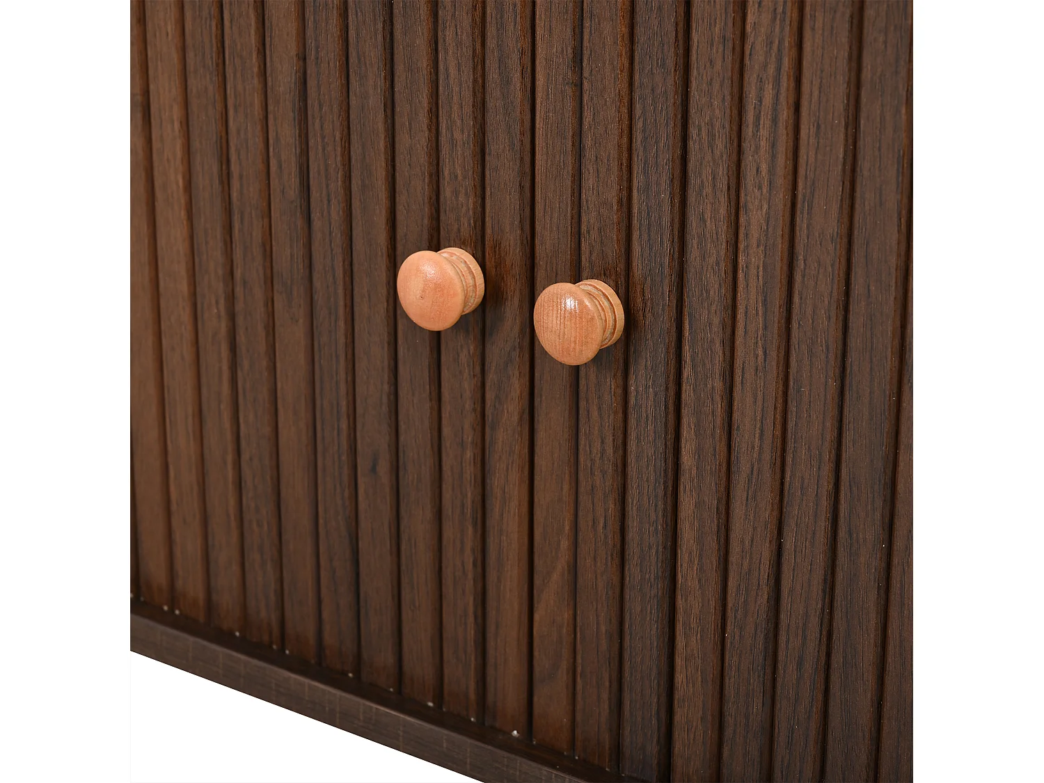 TV-Schrank 180x40x46,5 cm - 2 Schubladen und 2 Schiebetüren - Kompatibel mit Fernsehern bis 80 Zoll - MDF - Braun