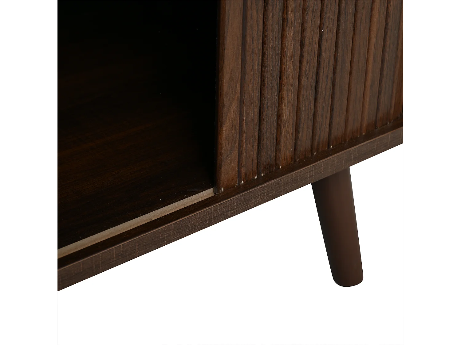 TV-Schrank 180x40x46,5 cm - 2 Schubladen und 2 Schiebetüren - Kompatibel mit Fernsehern bis 80 Zoll - MDF - Braun