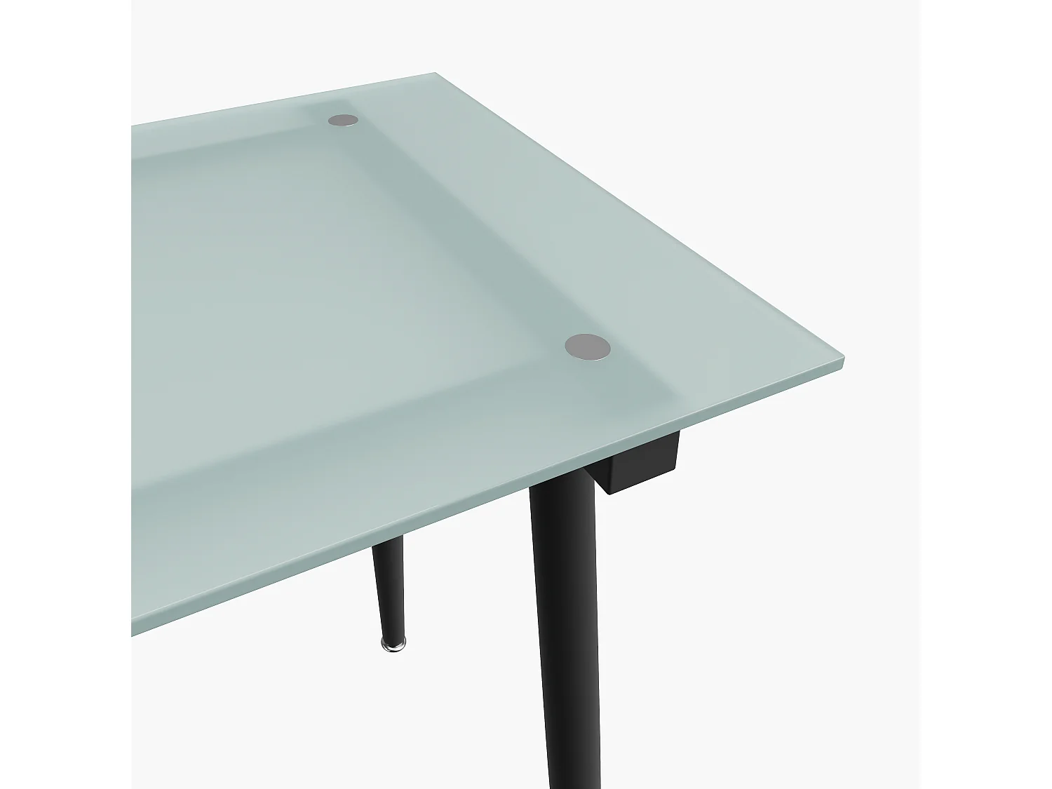 Moderner Schreibtisch 130x50x75 cm - 3 Schubladen und 1 Ablage - Glasplatte - Stahlrohrgestell - MDF+Metall - Braun