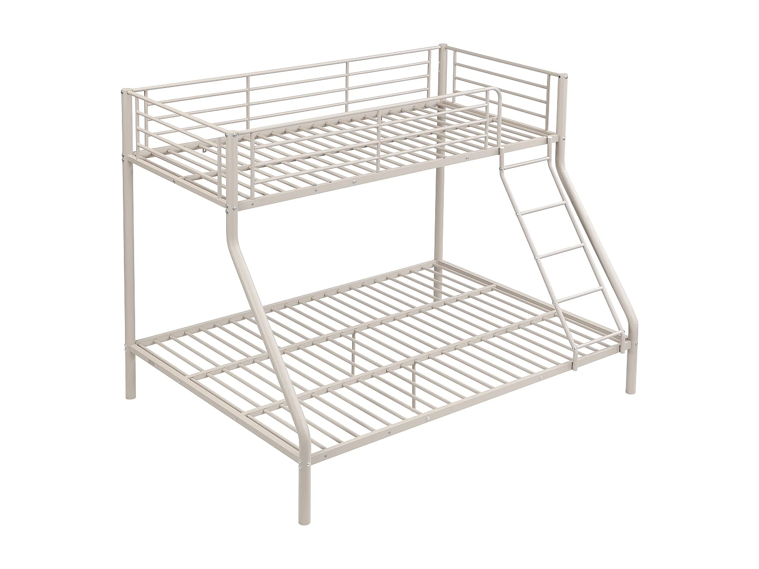 Lits superposés - 90 et 140 x 190 cm - Acier – Beige + matelas - ELEVATIO III