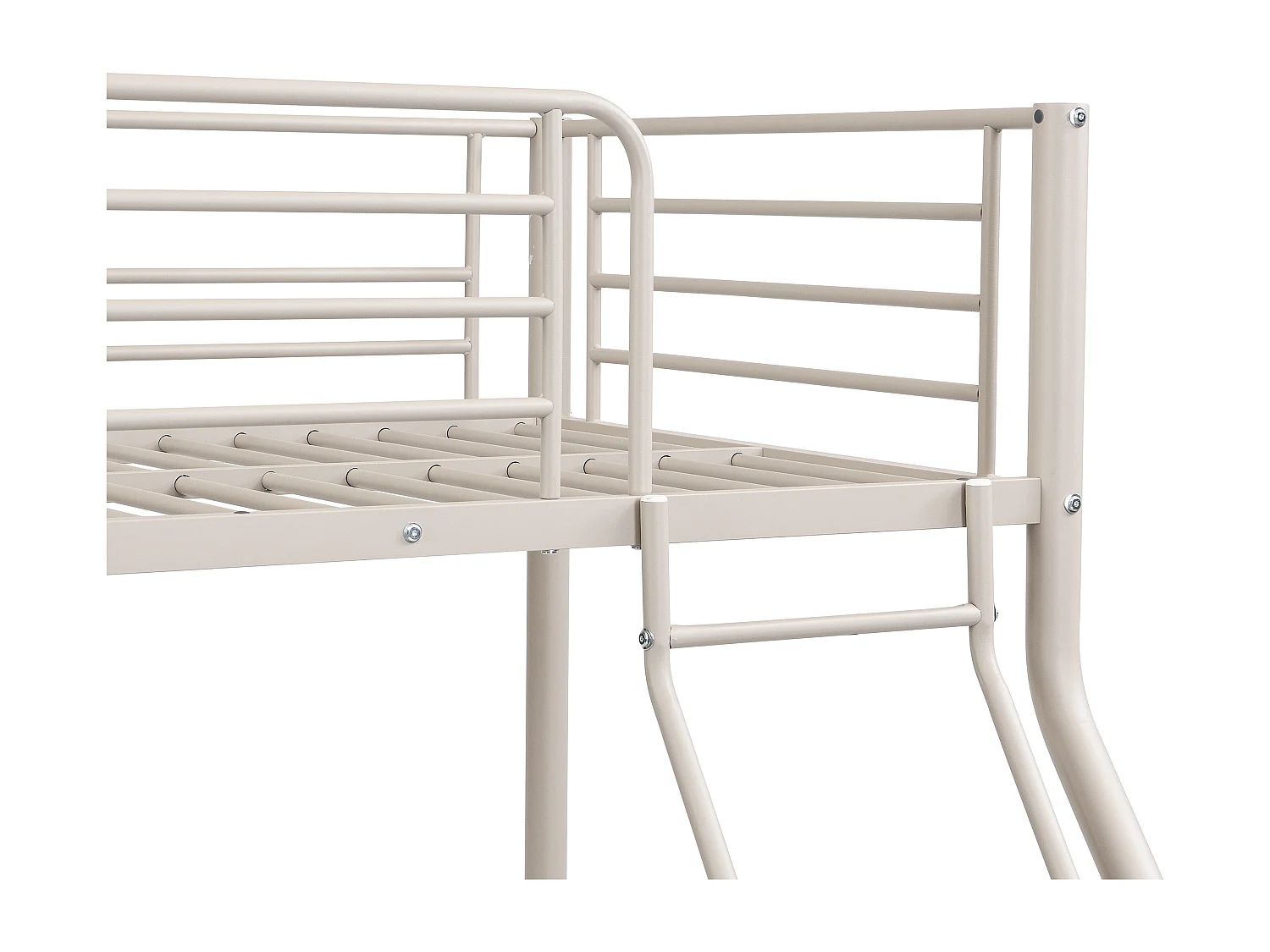 Lits superposés - 90 et 140 x 190 cm - Acier – Beige + matelas - ELEVATIO III