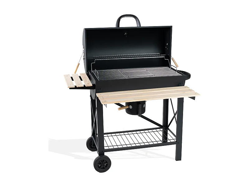 Barbecue Charbon de Bois XXL avec Couvercle | Barbecue à Charbon Américain | Barbecue Extérieur avec grille 71x38 cm