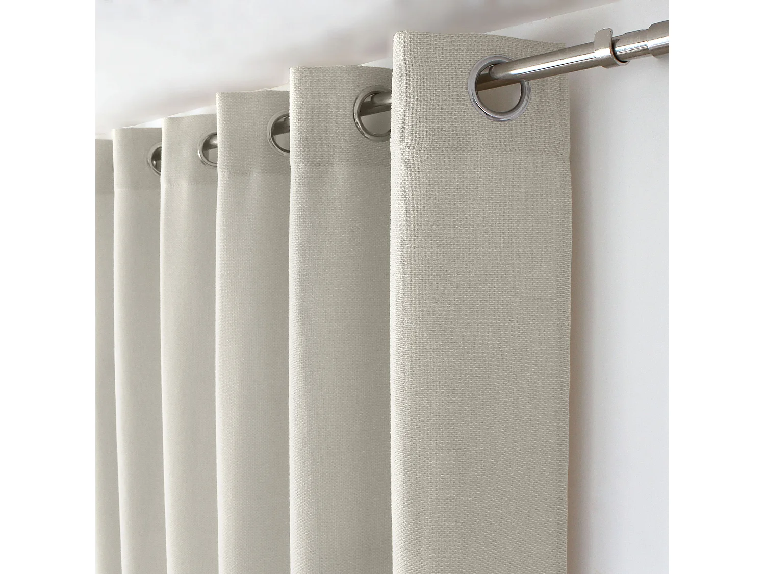 2 oogjesgordijnen, 140x240cm, heide-ecru, ingeslagen chenillefluweel, lagarta-collectie