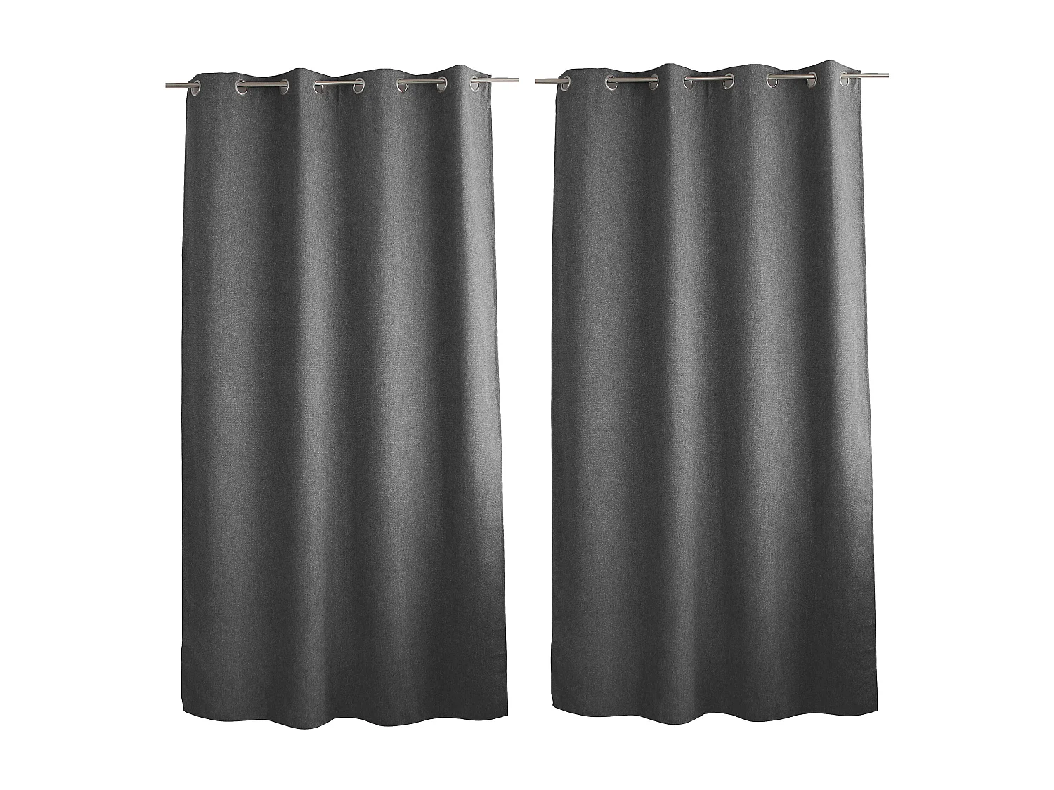 2 oogjesgordijnen, 140x240cm, donkergrijs gevlekt, ingeslagen chenillefluweel, lagarta collectie