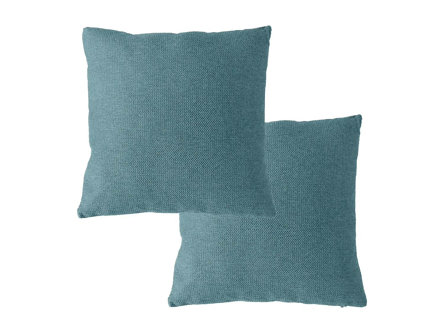 2 vierkante bankkussens, afneembare hoes, gevlekte eendenblauw, geweven chenille fluweel, lagarta collectie