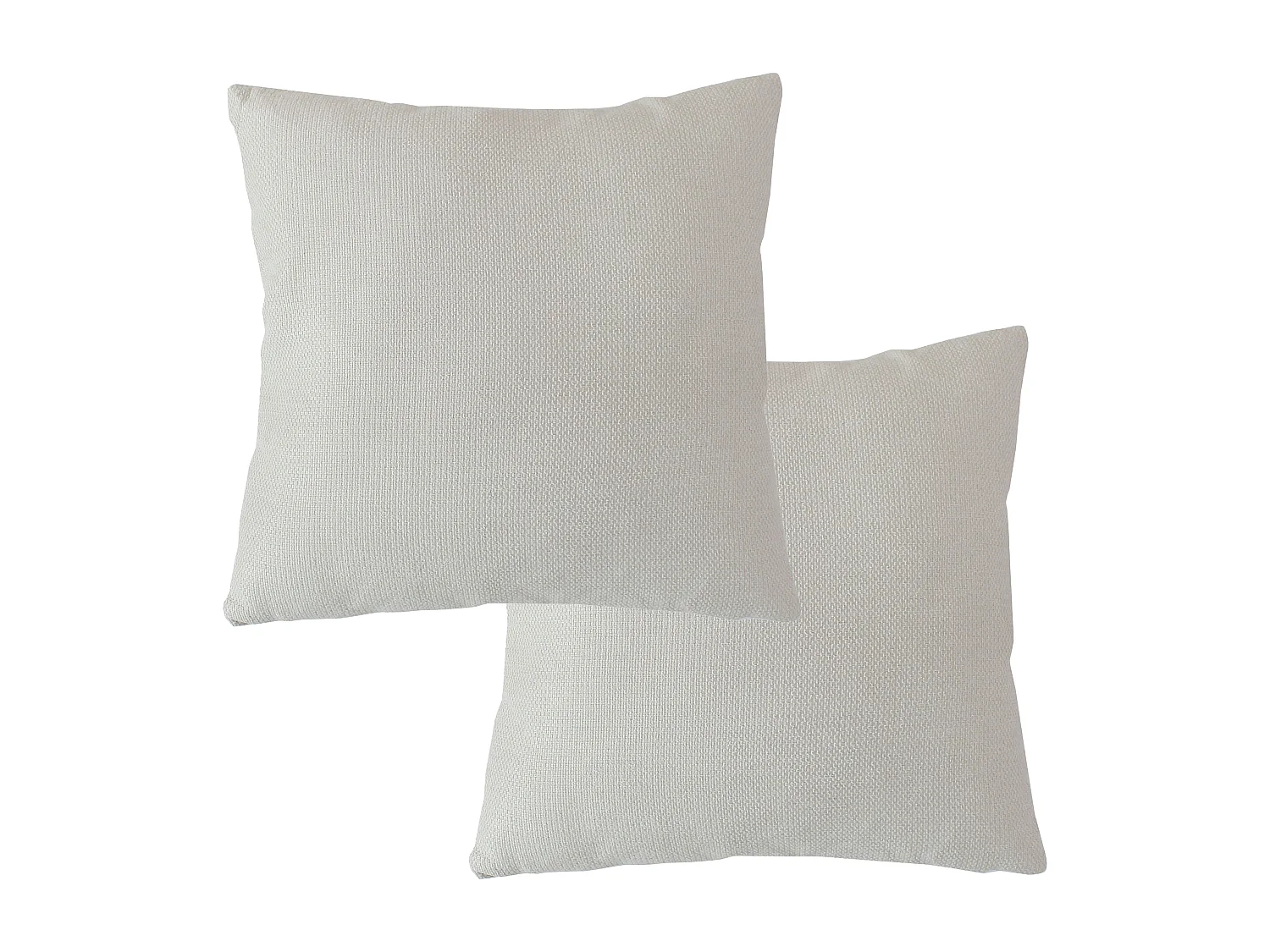 2 coussins canapé carré, déhoussable, écru chiné, velours chenillé tramé, collection lagarta