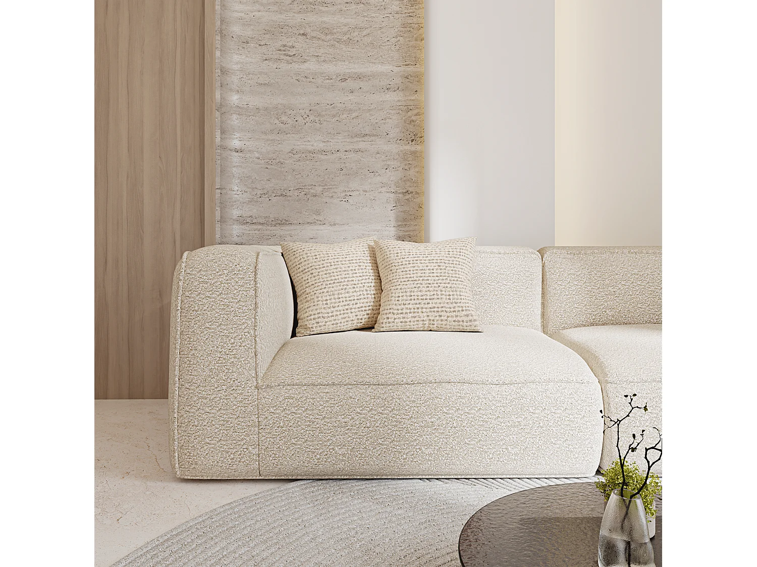 Lot de 2 coussins déco MELLO en Tissu effet tweed