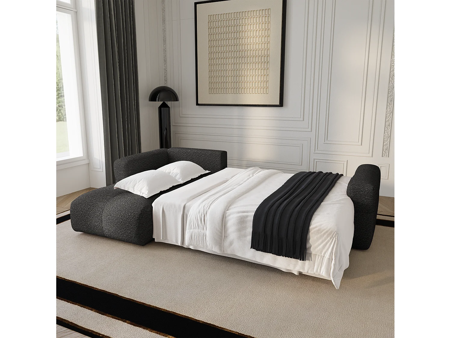 Canapé d'angle gauche convertible avec coffre VIBE