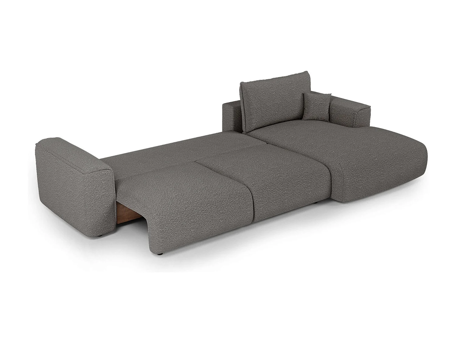 Canapé d'angle droit convertible avec coffre COMO en Tissu bouclette