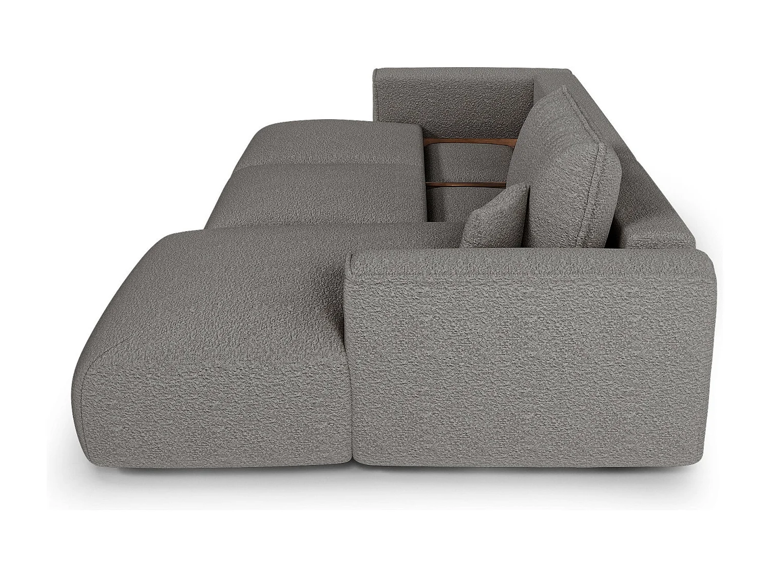 Canapé d'angle droit convertible avec coffre COMO en Tissu bouclette