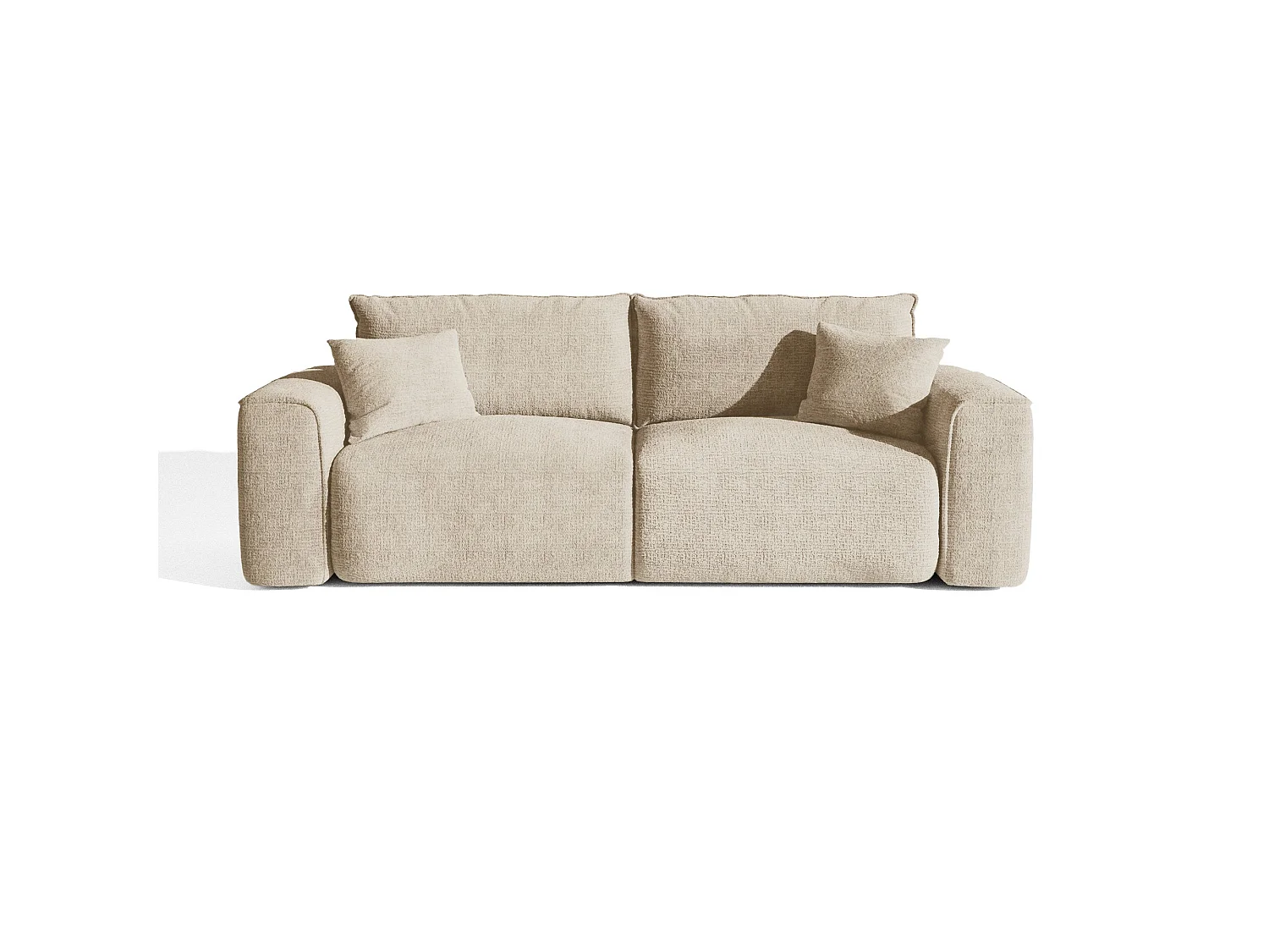 Canapé convertible avec coffre COMO en Tissu tramé toucher doux