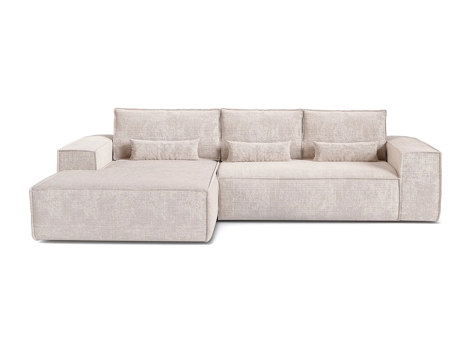 Canapé d'angle gauche convertible express JUNE en Velours gaufré