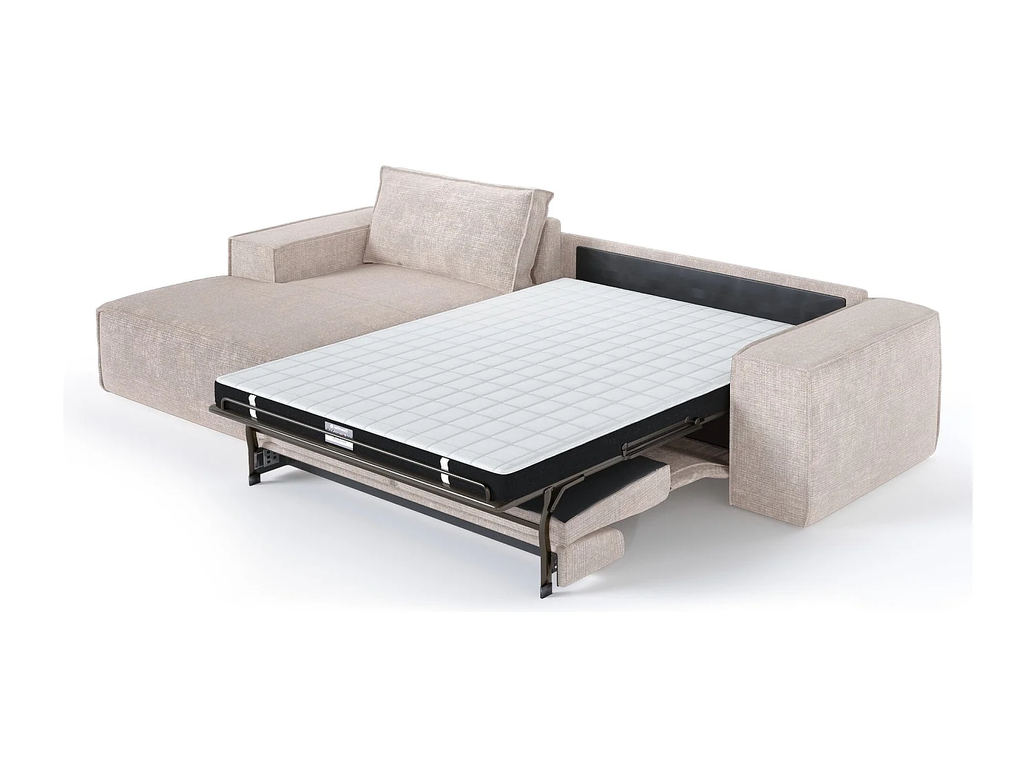 Canapé d'angle gauche convertible express JUNE en Velours gaufré