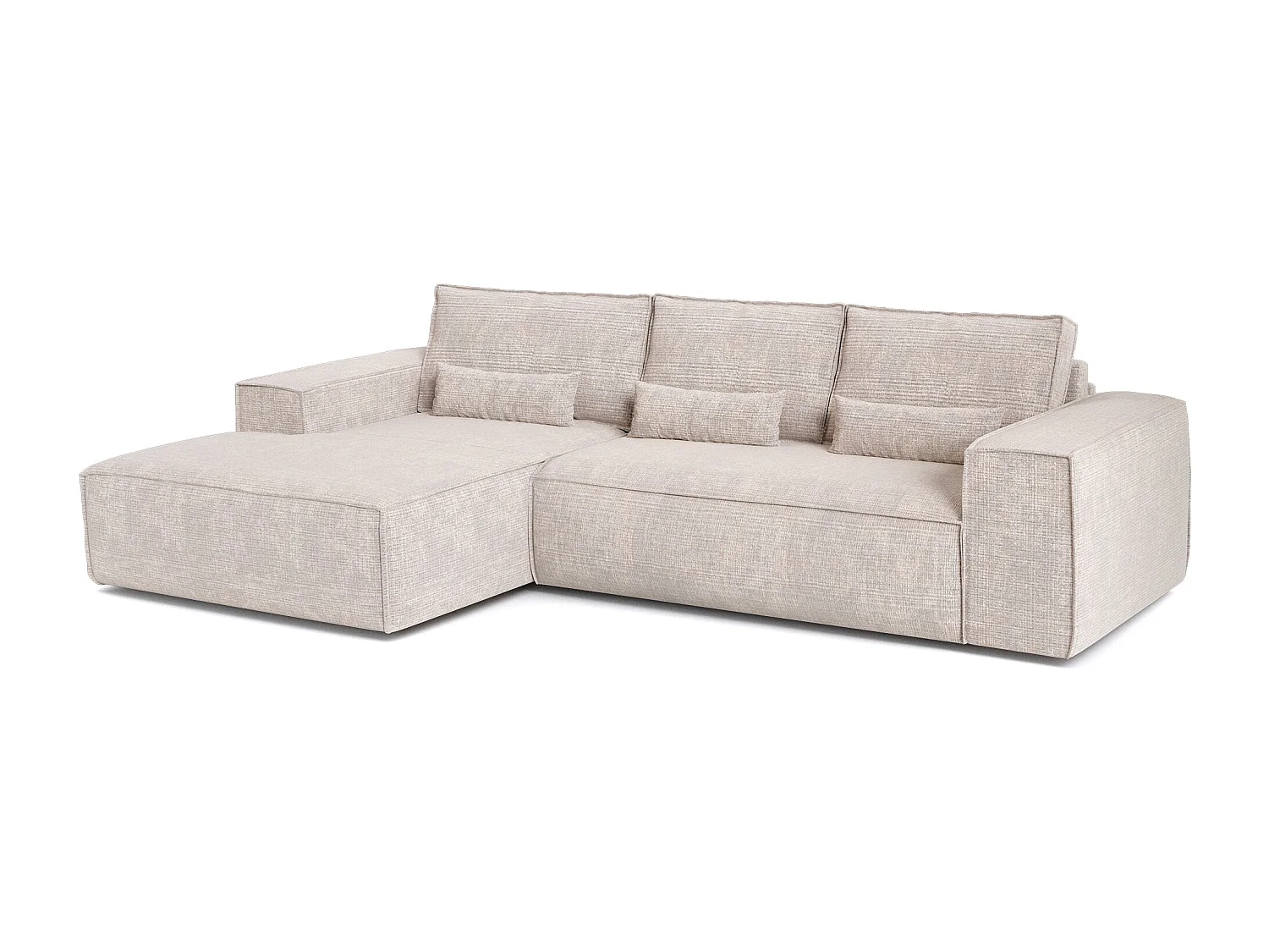 Canapé d'angle gauche convertible express JUNE en Velours gaufré