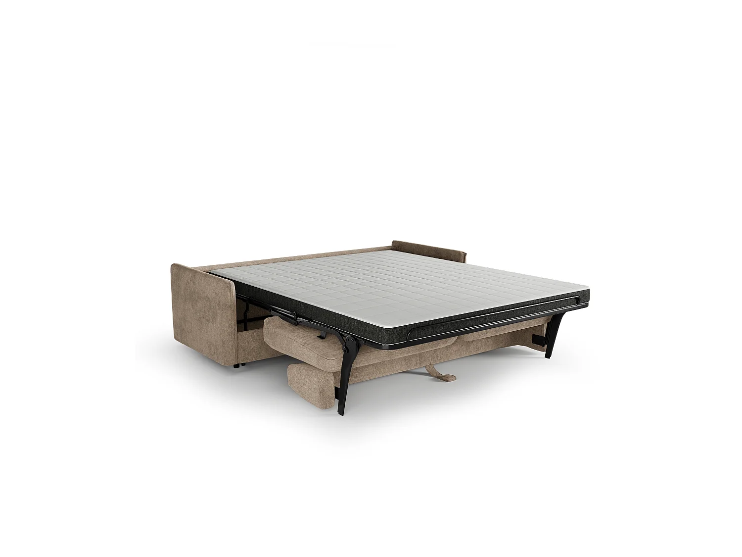 Canapé convertible express AVA en Tissu tramé Taupe